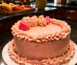 Beautiful custom cakes in Montreal crafted for birthdays, weddings, anniversaries, baby showers, and special occasions. Elegant custom cake decorated with buttercream and floral accents for a birthday or wedding celebration in Montreal.